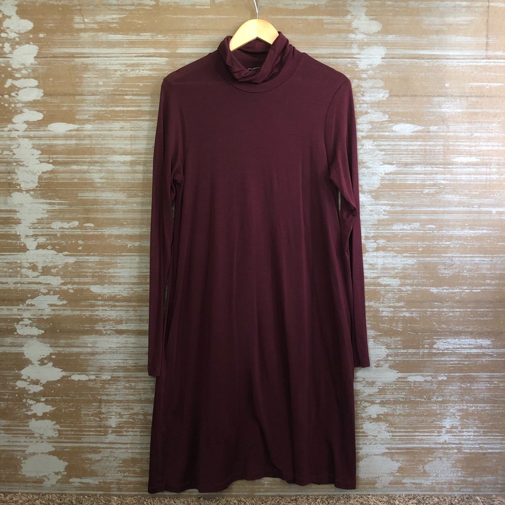 Chic Long Sleeve Burgundy Dress